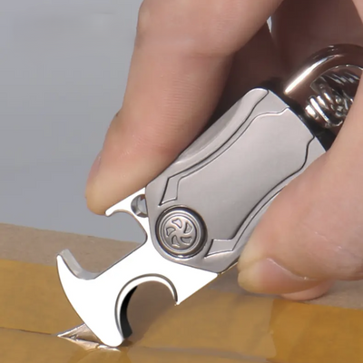 UniKey EDC Car Keychain – Multi-Tool Box Cutter & Fidget Spinner, Custom Engraving Option