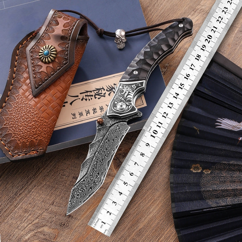 Sky Blade : Damascus steel outdoor knife