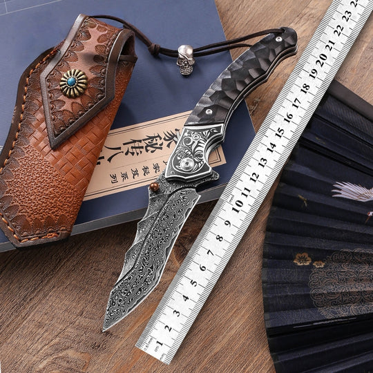 Sky Blade : Damascus steel outdoor knife