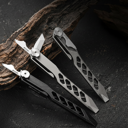AeroTitan Titanium EDC Pry Bar - CNC Stealth Multi-Tool