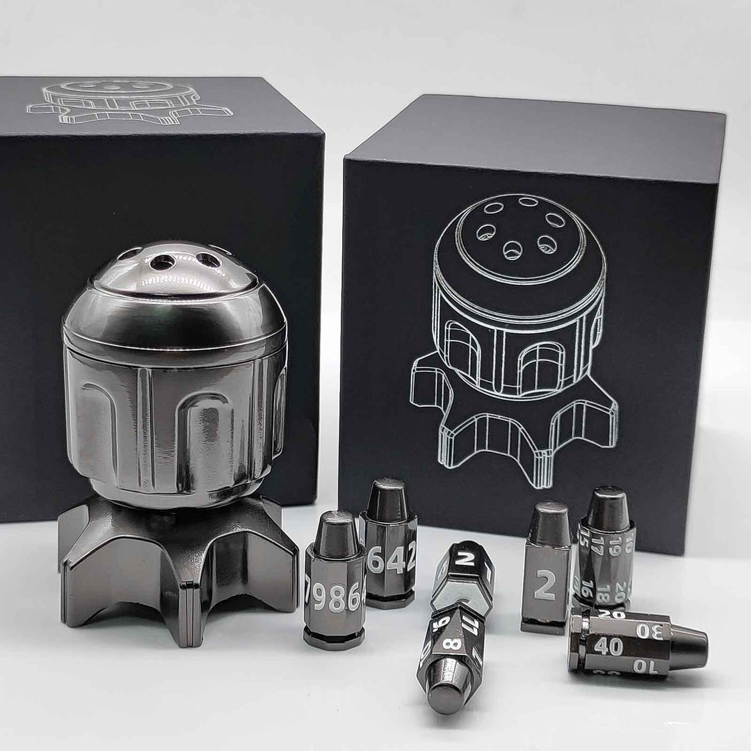 RocketDice – EDC Fidget Toy Rotating Metal Dice Set