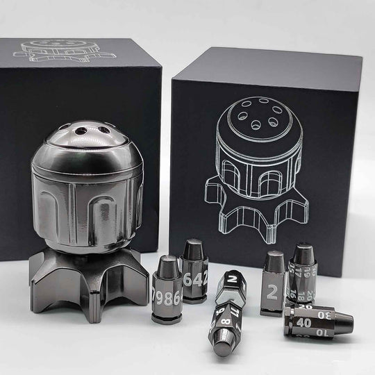 RocketDice – EDC Fidget Toy Rotating Metal Dice Set