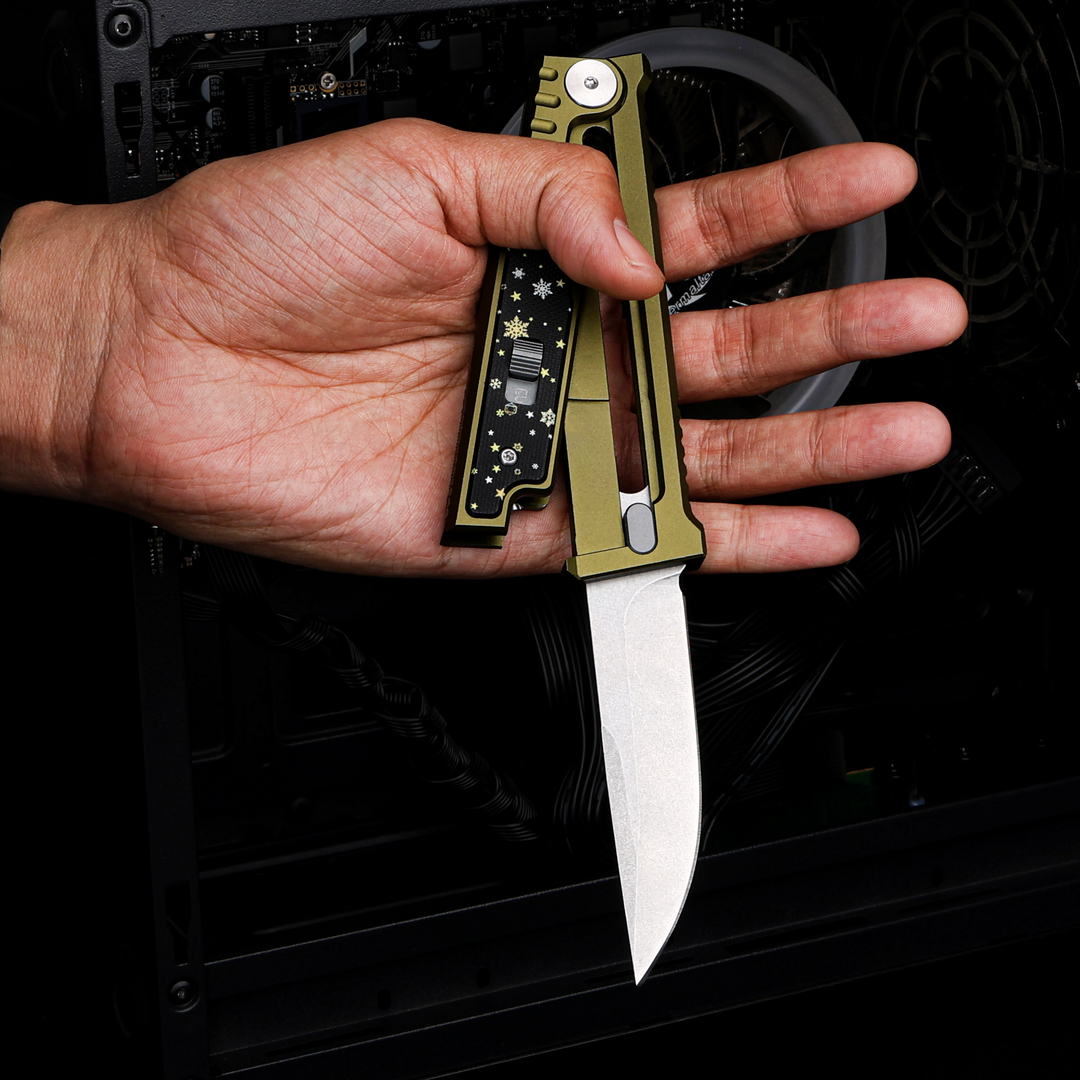 Christmas Limited Snowflake:The ThronRazor Gravity Knife with Selectable Blade Types&Color