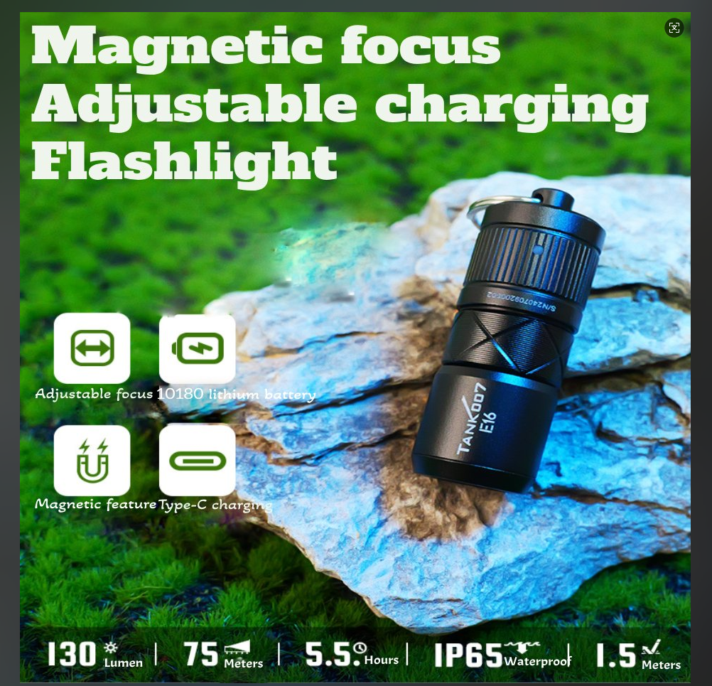 Mini Magnetic LED Flashlight: Direct Charging,Adjustable Focus, Ultra-Portable Light