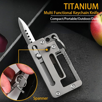 TitanClip Pro – Titanium EDC Carabiner Tool with Knife, Hex Wrench & Opener