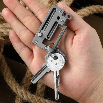 TitanClip Pro – Titanium EDC Carabiner Tool with Knife, Hex Wrench & Opener