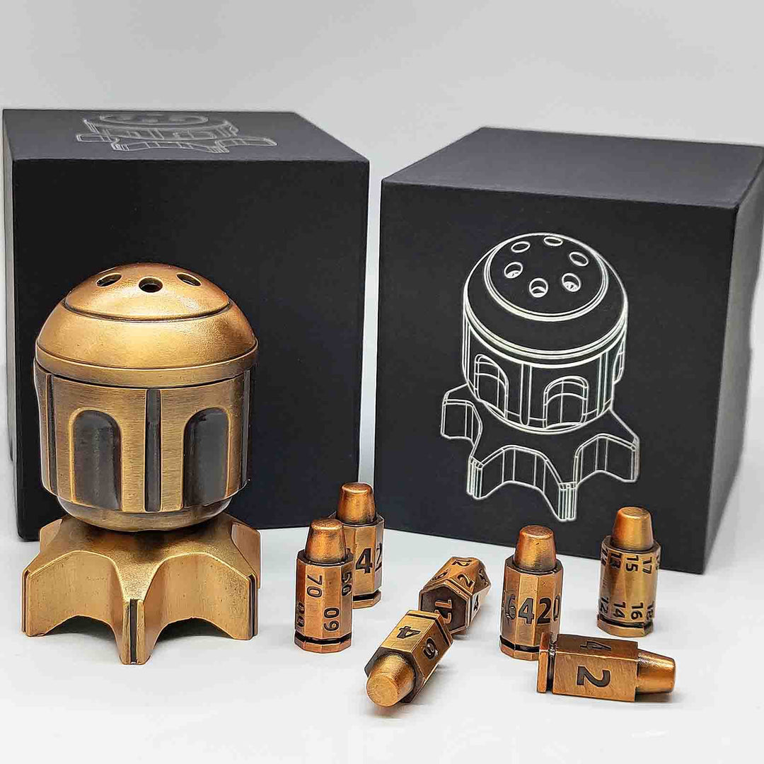 RocketDice – EDC Fidget Toy Rotating Metal Dice Set