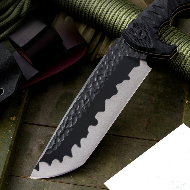 TitanForce D2 Survival Knife — D2 tool steel, survival, tactical, heavy-duty, durable,with K-sheath