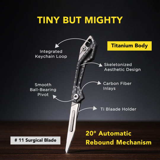KeyKnife: Mini Titanium & Carbon Fiber EDC Scalpel