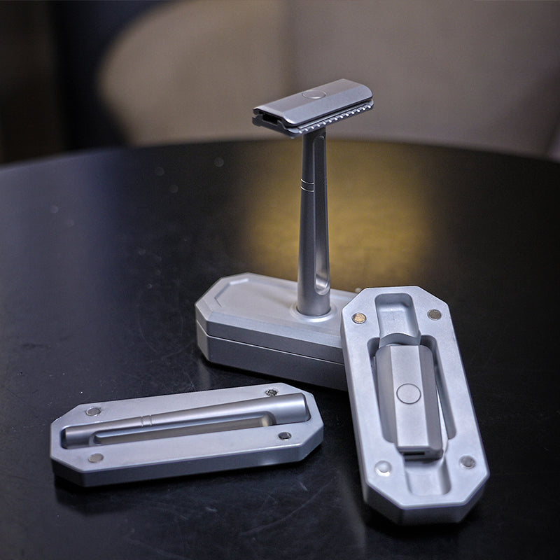 Titanium ModuRazor - Lightweight, Collapsible Razor for Portable Shaving