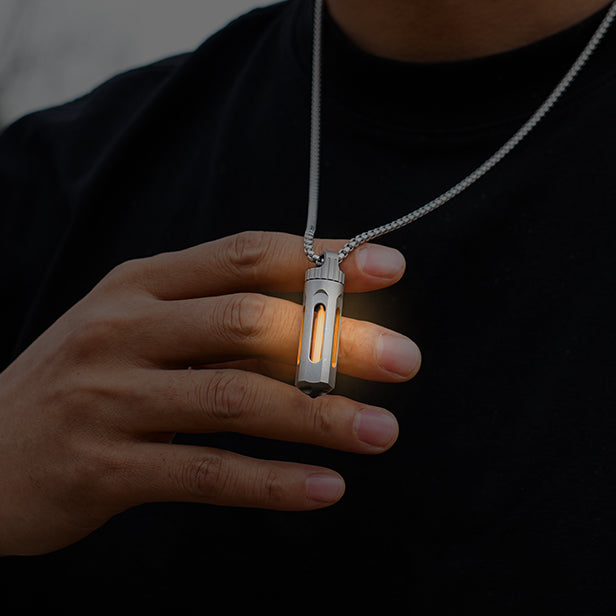 NoxTi Tritium Keychain — Halloween Limited Edition | Exclusive Halloween Pattern & Orange Glow