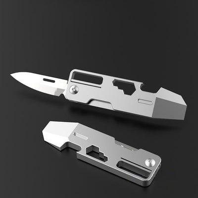 The Baton: 9-in-1 Titanium EDC Pocket Tool Keychain Folding Knife