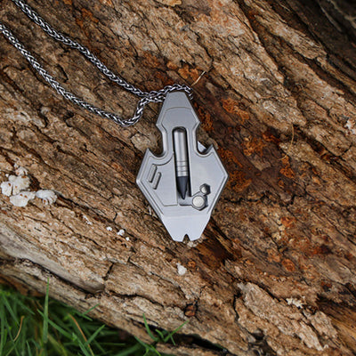 The Flounder 2.0: 13-in-1 Titanium EDC Multitool Pendant