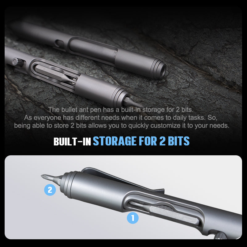 The Bullet Ant 2.0: Titanium Bolt Action Multitool Pen