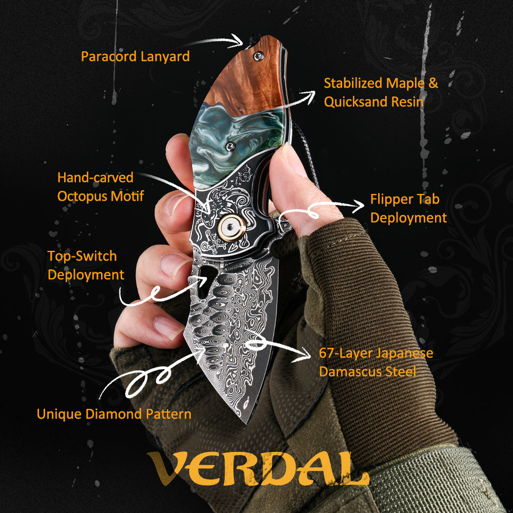 Verdal - The Pocket-Sized Handmade Damascus EDC Folding Knife