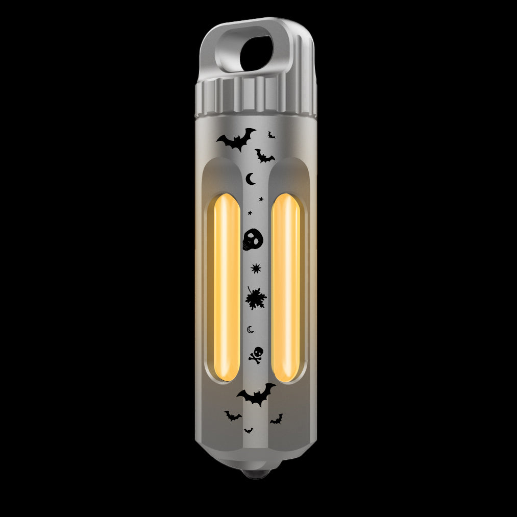 NoxTi Tritium Keychain — Halloween Limited Edition | Exclusive Halloween Pattern & Orange Glow