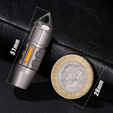 ED07 Ti：Titanium keychain flashlight & multitool, waterproof EDC.