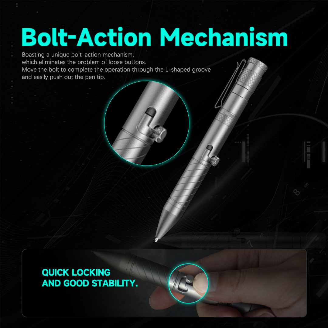 BoltLite: Titanium Pen, Flashlight & Pry Bar in One