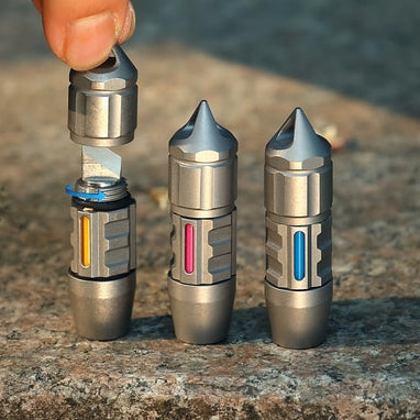 ED07 Ti：Titanium keychain flashlight & multitool, waterproof EDC.