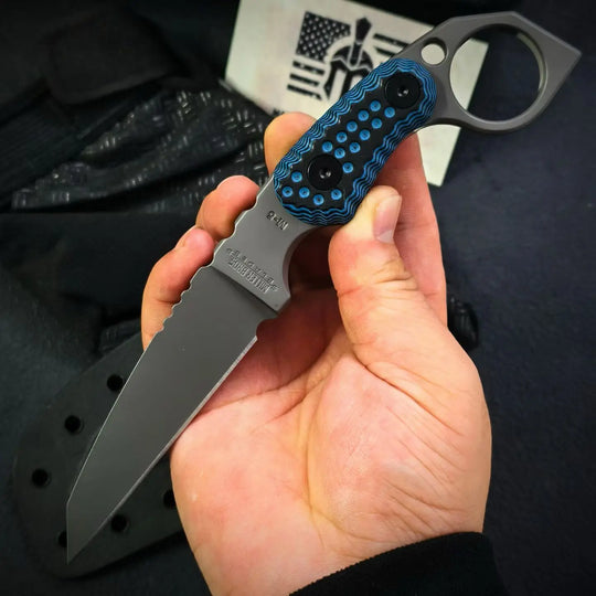 Claw forge tactical edc knife in hand with premium G10 handle