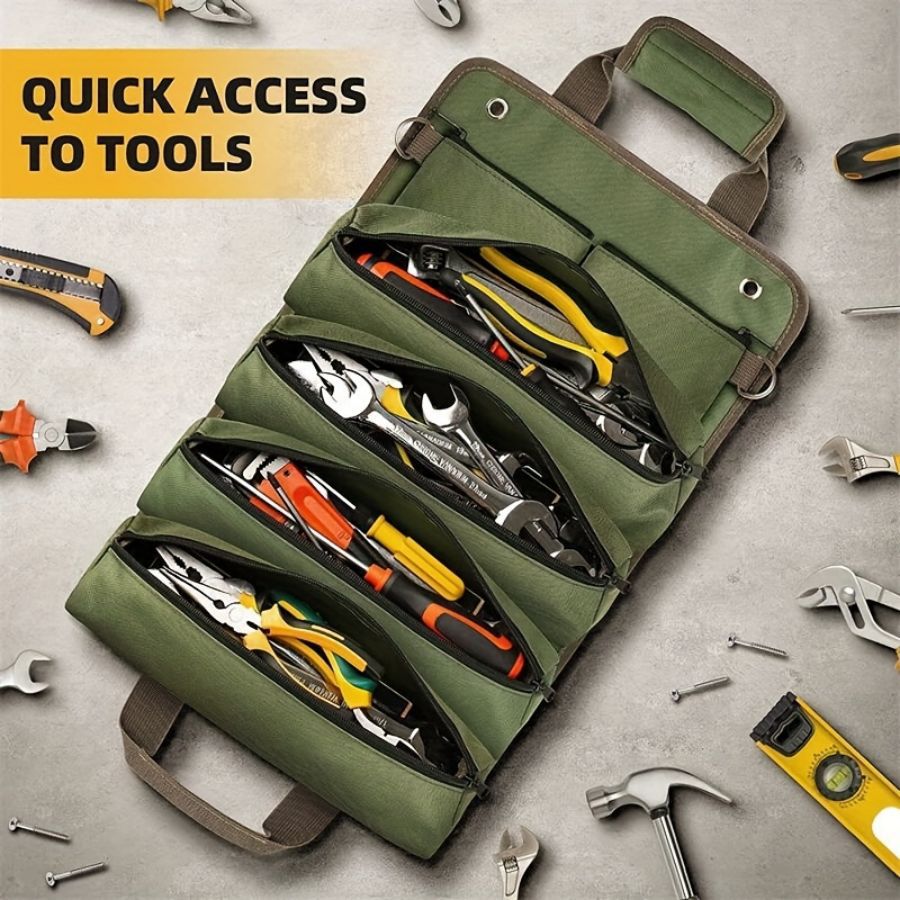 Multi-Functional Roll-Up Tool Organizer – Versatile Storage Bag for Tools & Hardware