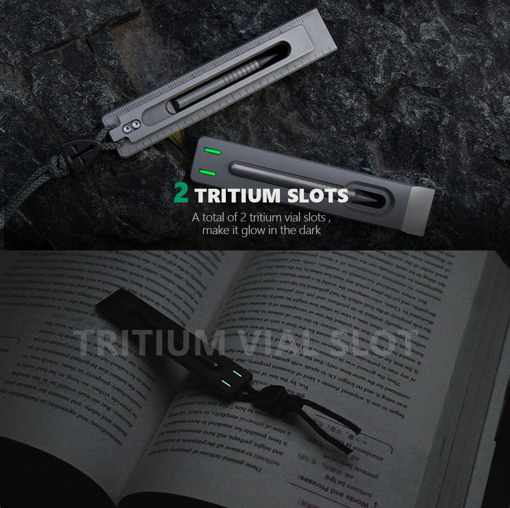 The BookBond Pen: Titanium Multitool Bookmark