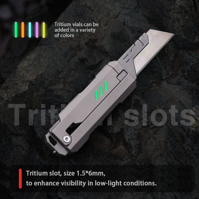 JetFlick – Gravity-Open Titanium Utility Knife with Quick-Change Blade