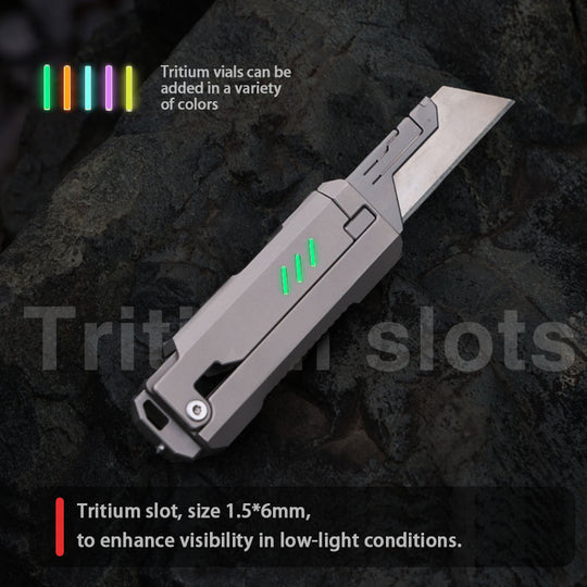JetFlick – Gravity-Open Titanium Utility Knife with Quick-Change Blade