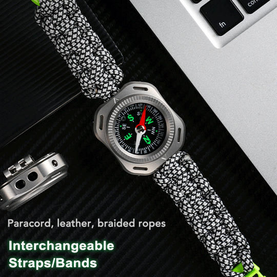 CompaX — A Titanium Compass with Multiple Carry Options
