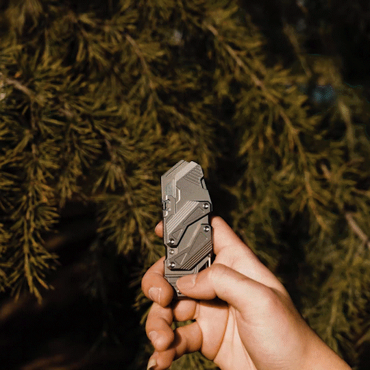 SyncraBlade: Titanium EDC Knife with Linked Slide-Action