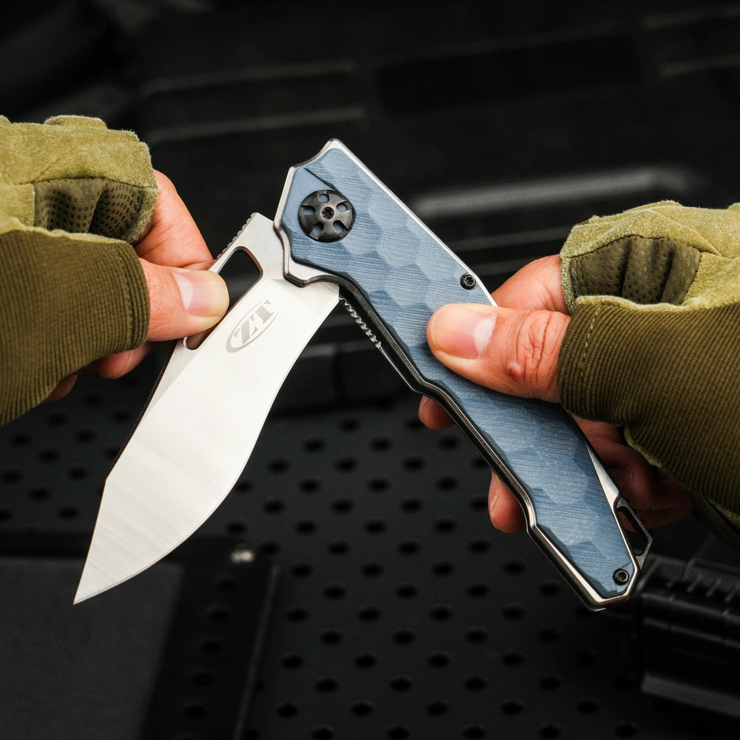 HexGrip G10 Folding Knife – 5Cr Stainless Steel EDC Flipper | Outdoor, Camping & Everyday Carry