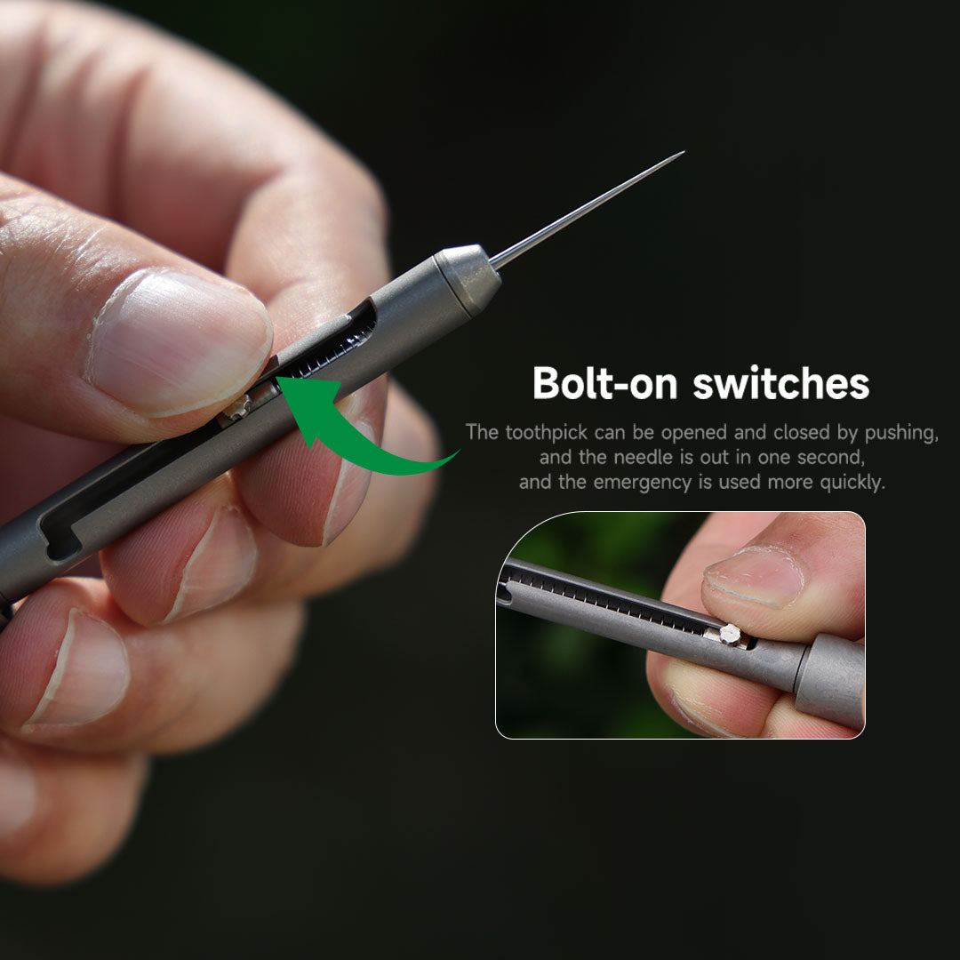 AcePick Titanium Toothpick – EDC Multi-Tool Quick Release Keychain