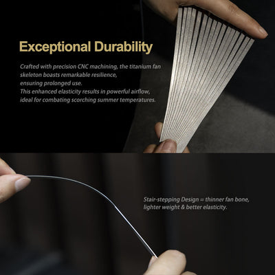 The Galaxy: Titanium EDC Kung Fu Folding Fan// Emergency Tool