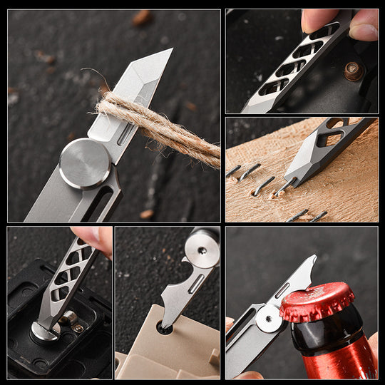 AeroTitan Titanium EDC Pry Bar - CNC Stealth Multi-Tool