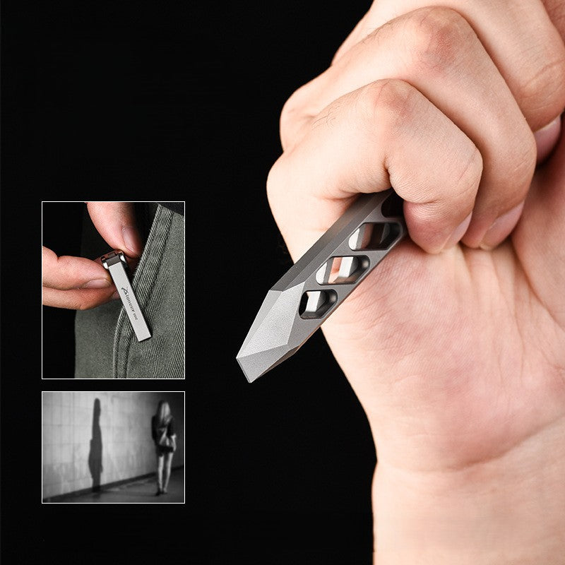 AeroTitan Titanium EDC Pry Bar - CNC Stealth Multi-Tool