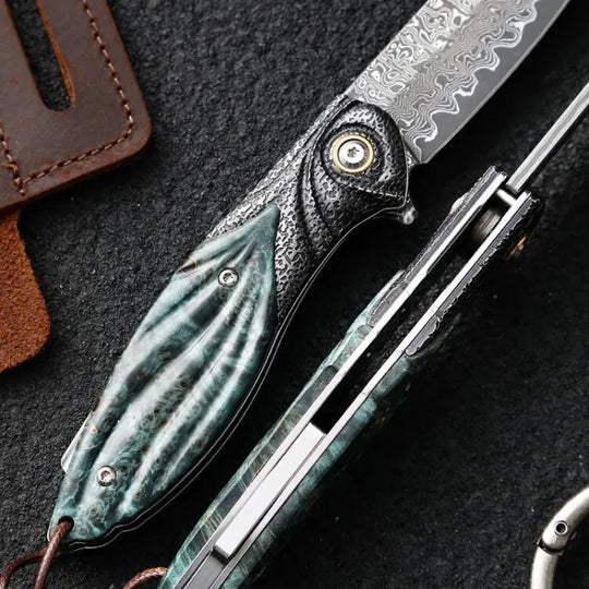 Peacock Forge – VG10 Damascus Pocket Knife