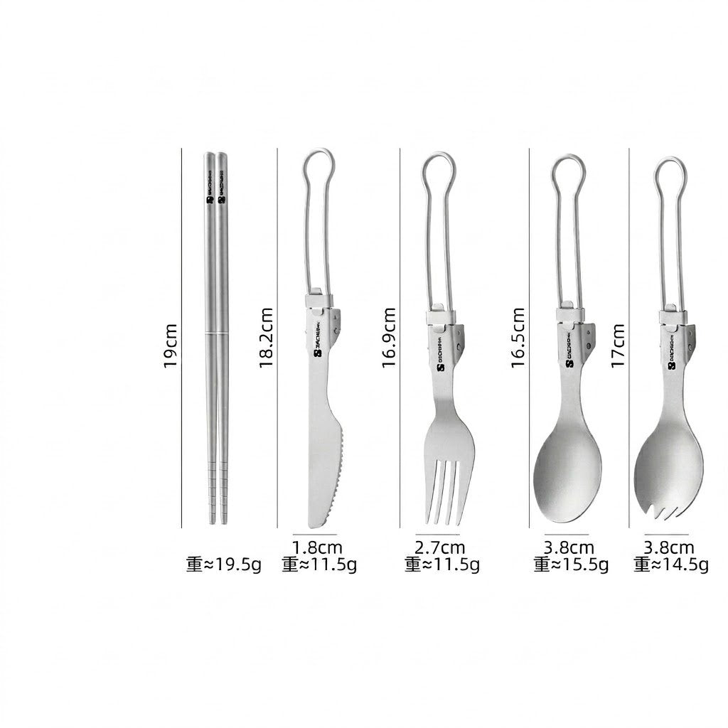 Apex Titanium Folding Cutlery Set | Anti-Corrosion & Ultralight