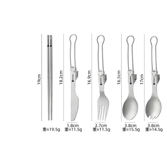 Apex Titanium Folding Cutlery Set | Anti-Corrosion & Ultralight