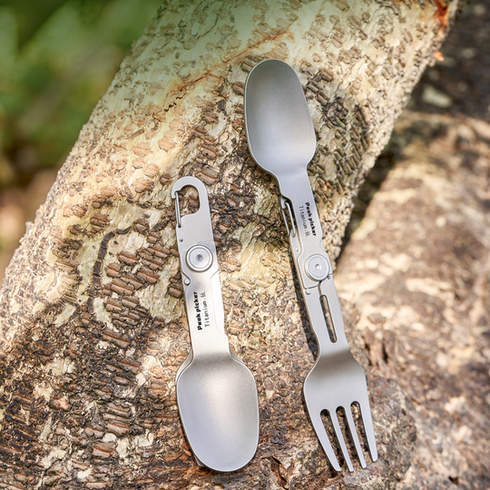 TrailTitan – Lightweight Foldable Titanium Cutlery Set