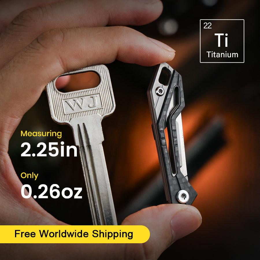 KeyKnife: Mini Titanium & Carbon Fiber EDC Scalpel