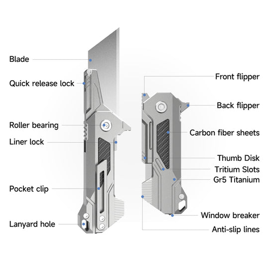 The WindSlice - Mini EDC Titanium Folding Utility Knife