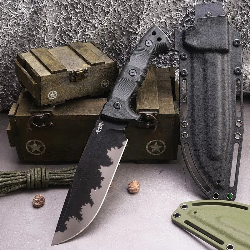 DC53 Fixed Blade Tactical Knife - 6mm Thick Full Tang with Kydex Sheath