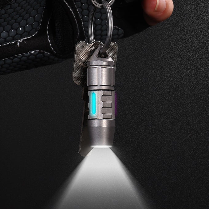 ED07 Ti：Titanium keychain flashlight & multitool, waterproof EDC.