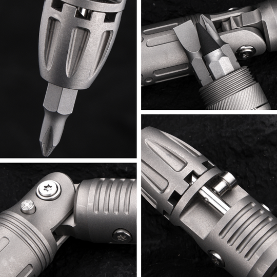 Arcos Driver：4-Angle Foldable Titanium Ratchet Screwdriver
