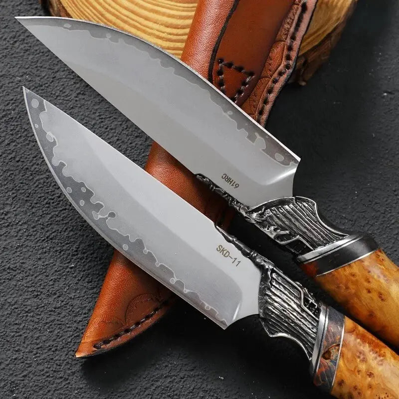 Corsair’s Legacy: Handcrafted Pirate Survival Knife | Japanese SKD-11 Steel & Rare Thuja Wood