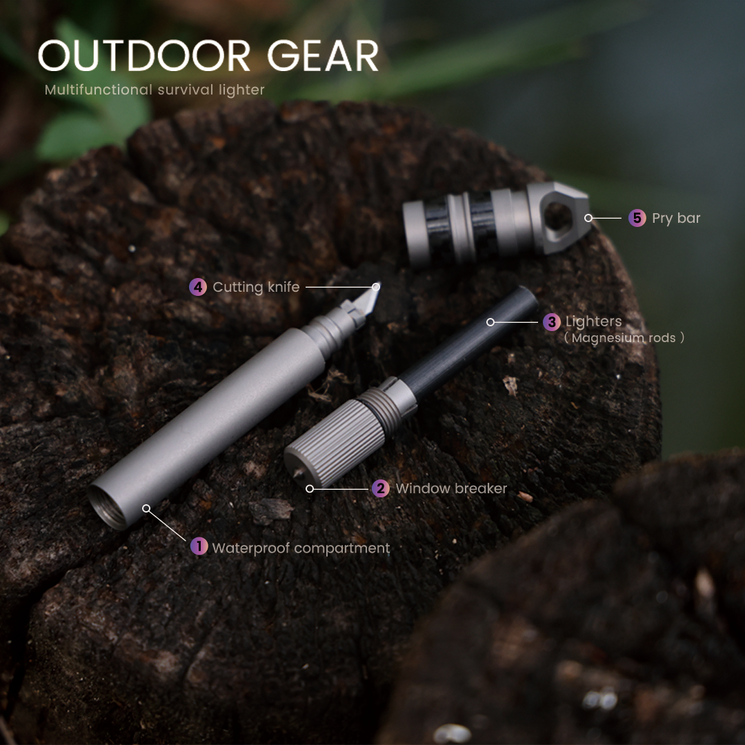 The SparkX - Titanium All-in-One Quick Release Firestarter