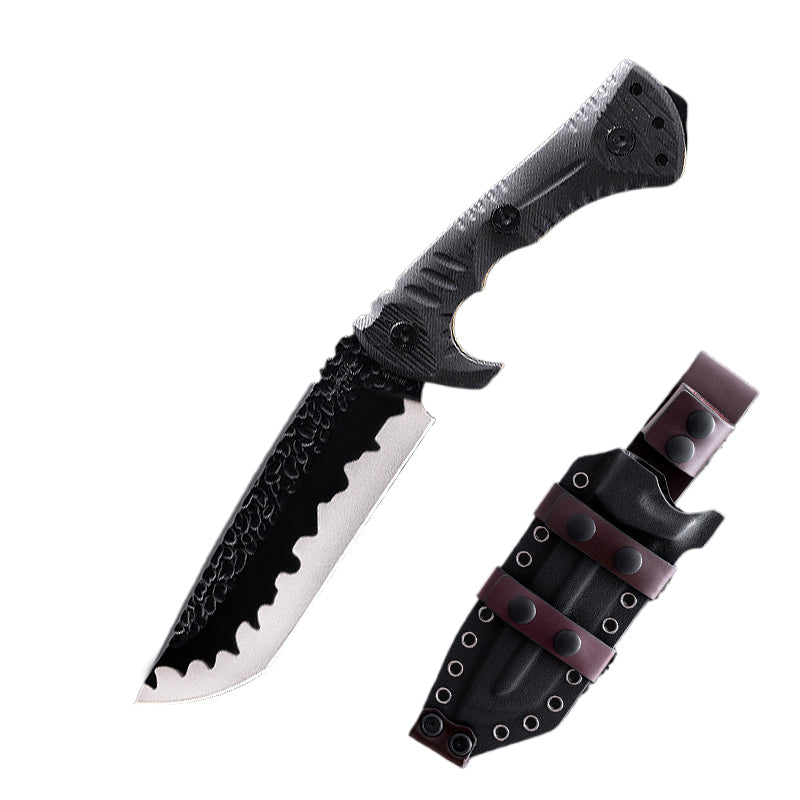 TitanForce D2 Survival Knife — D2 tool steel, survival, tactical, heavy-duty, durable,with K-sheath