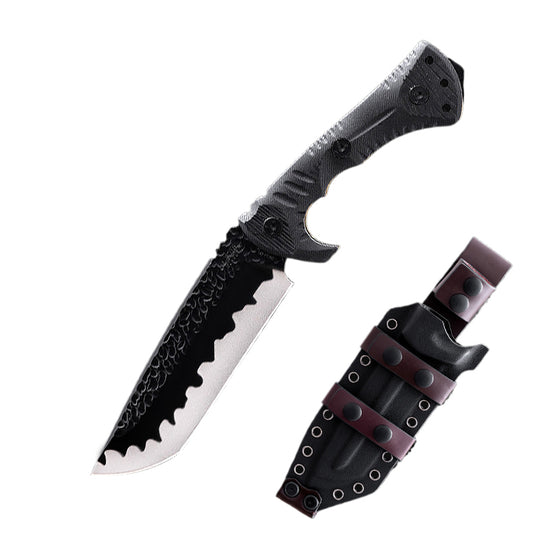 TitanForce D2 Survival Knife — D2 tool steel, survival, tactical, heavy-duty, durable,with K-sheath