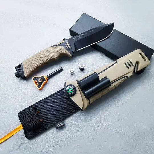 Vanguard Fixed Blade Survival Knife - 8Cr13Mov Stainless Steel Bushcraft Tool with Non-Slip Ergonomic Grip