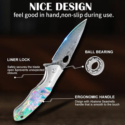 Shellshade Swoop:  VG10 Stainless Steel Pocket Hunting Knife